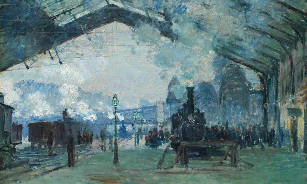 Claude Monet. L'arrivée du train de Normandie, gare Saint-Lazare (détail)