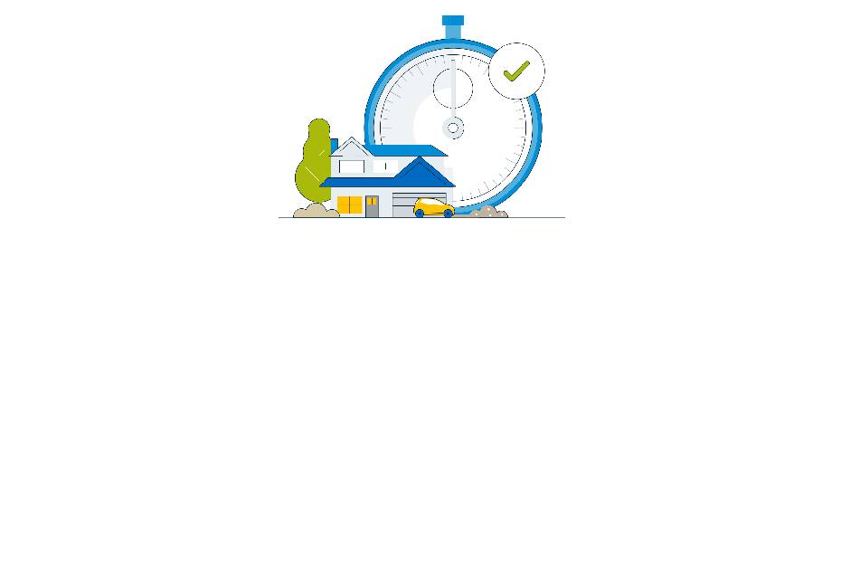 Une illustration d'une horloge à l'extérieur d'une maison