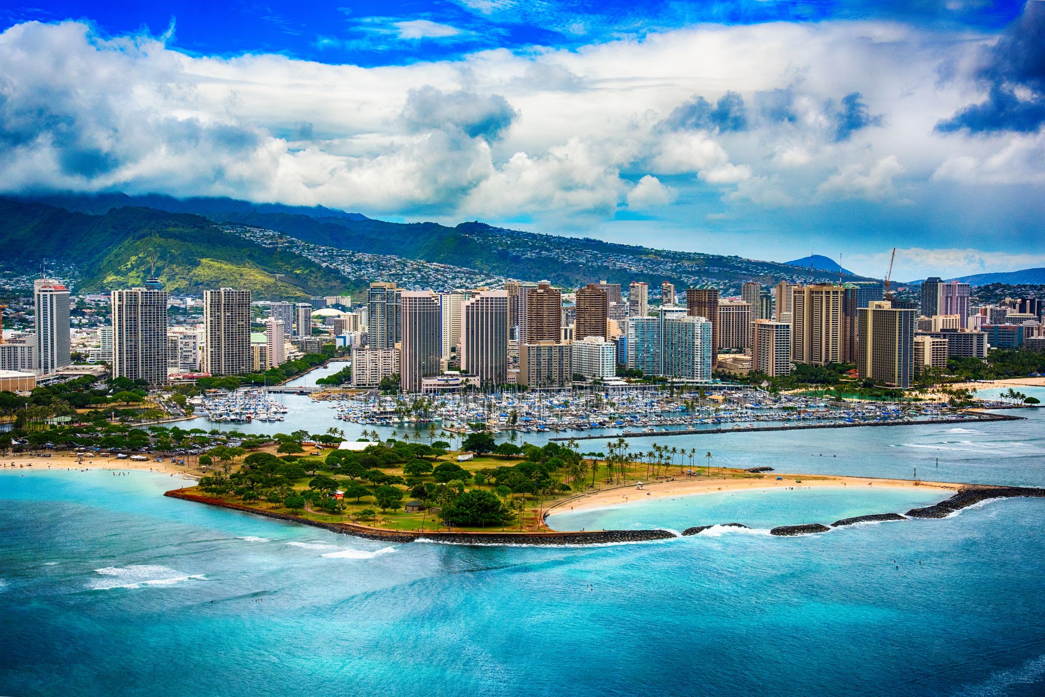 Horizon aérien d'Honolulu à Hawaii 