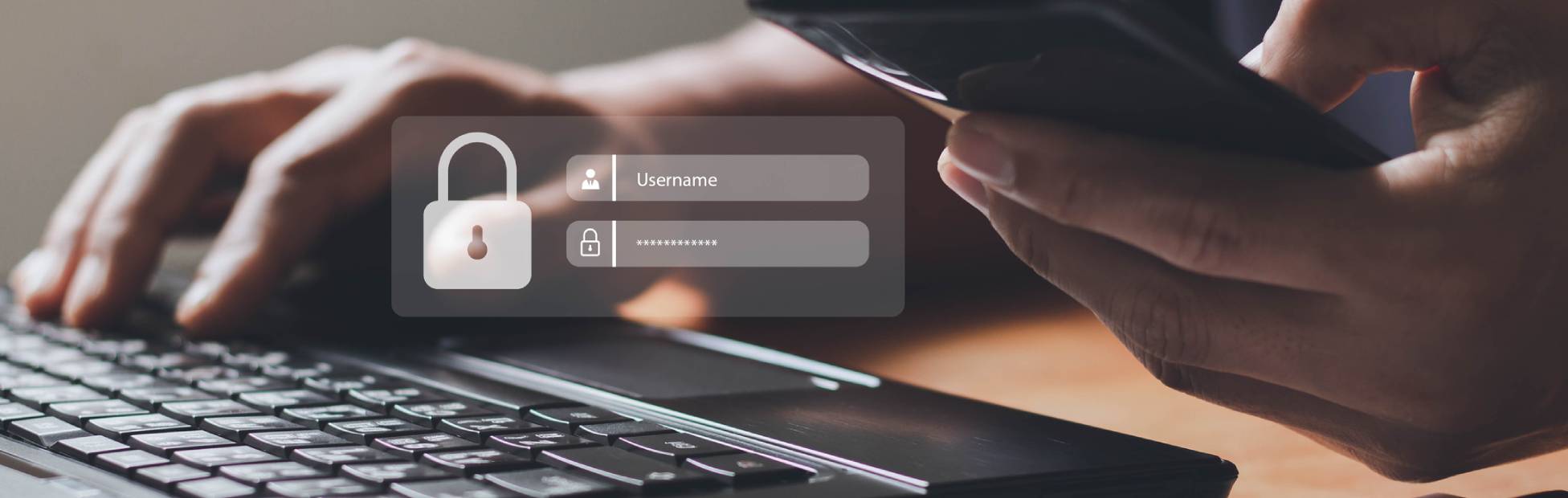 Personne sur son téléphone avec pop-up d'informations de connexion