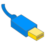 Illustration d’un cordon USB débranché.